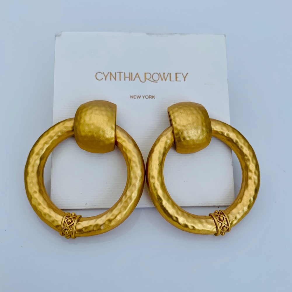 Cynthia Rowley NWT Hammered Hoops